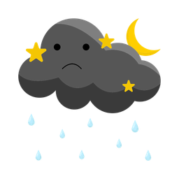 Black cloud rain  Icon