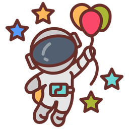 Astronaut with balloons  Icon