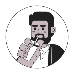 Bearded black guy drinking straw  Icon