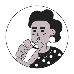 Afro curly hair stylish woman sipping straw  Icon