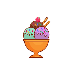 Colorful cup ice cream  Icon