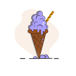 Cone berry ice cream  Icon