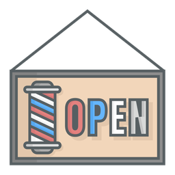 Barbershop open sign  Icon