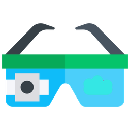 AR Glasses Augmented Reality Flat Icon  Icon