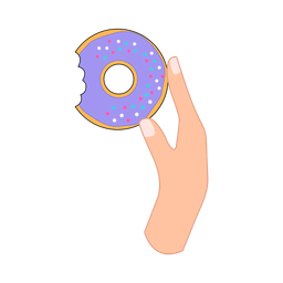 Donut bite in hand  Icon