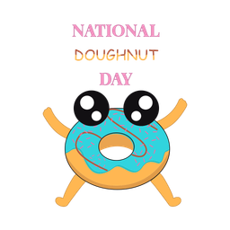 Donut character with national doughnut day  Icon