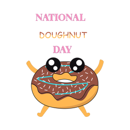 Donut character with national doughnut day  Icon