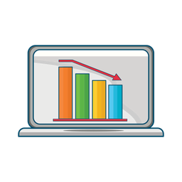 Chart graphic in monitor laptop  Icon