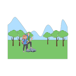 Hiking in mountain  Icon