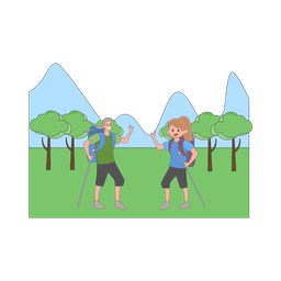 Hiking in mountain  Icon