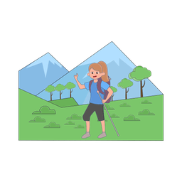 Hiking in mountain  Icon