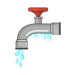 Pipe leak with tap water  Icon