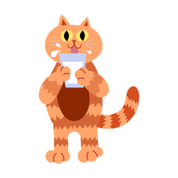 Cat drinking milk cartoon clipart  Icon