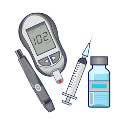 Diabetes drug, injection with glukometer  Icon