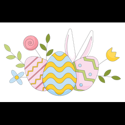 Easter eggs spring flowers  Icon