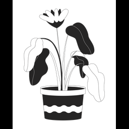 Cute flower growing in pot  Icon