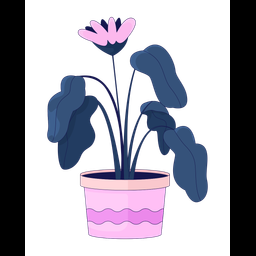 Cute flower growing in pot  Icon