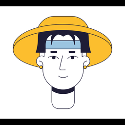 Homem asiático de chapéu  Ícone