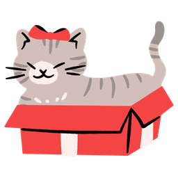 Lindo gato en la caja  Icono