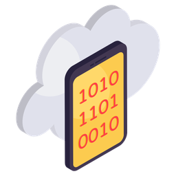 Cloud Binary Data  Icon