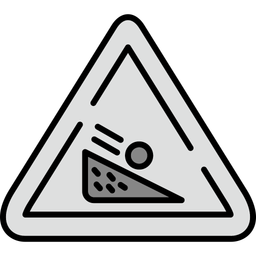 Falling boulder sign  Icon