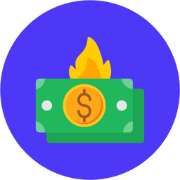 Burning dollar  Icon