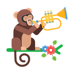 Monkey Trumpet Monkey Instrument Circus Monkey Icon