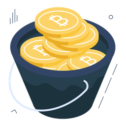 Bitcoin Basket Bitcoin Bucket Btc Pail Icon