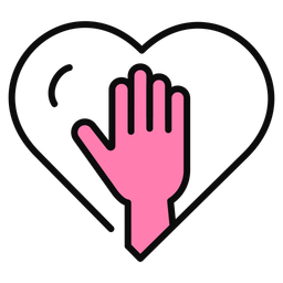 Volunteer Volunteer Hand In Heart Altruistic Service Emblem Icono