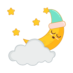 Cloud Moon Sleep With Star  Icon