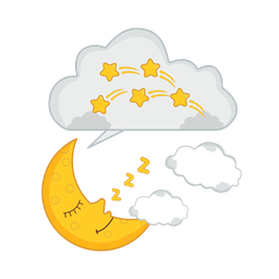 Cloud Moon Sleep With Star  Icon