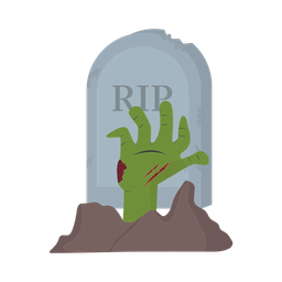 Zombie hand in tombstone  Icon