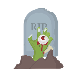 Zombie hand in tombstone  Icon