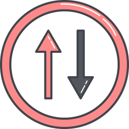 To Way Traffic Sign  Icon