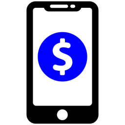 Dollar Coin On Mobile  Icon