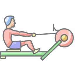Rowing Machine Indoor Rower Fitness Equipment Icon