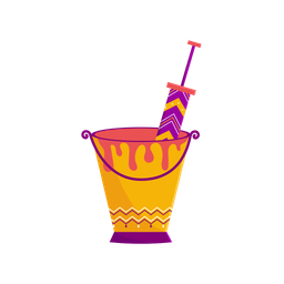 Bucket with water gun  Icon