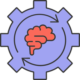 Brain in cogwheel  Icon