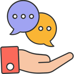 Chat bubble on hand  Icon