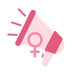 Megaphone with Female Gender call out  Icon