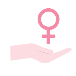 Hand holding female symbol  Icon