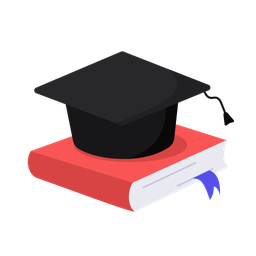 Black graduate cap and book  Icon