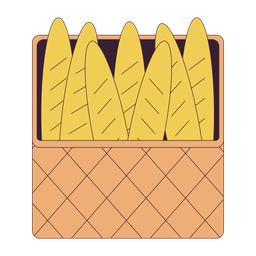 Basket with fresh baguettes  Icon