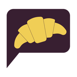 Croissant in speech balloon  Icon