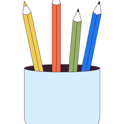 Crayons in holder  Icon