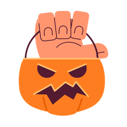 Holding Halloween pumpkin basket  Icon