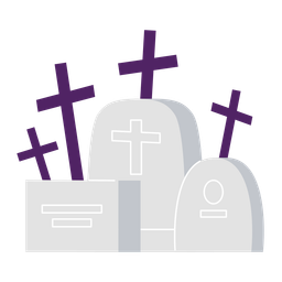 Halloween cemetery with crosses  Icon