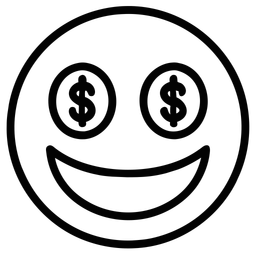 Emoji-com-olhos-de-dólar  Ícone