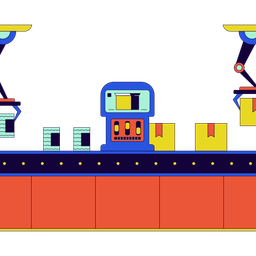Caixas de linha de montagem de fábrica  Ícone