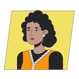 Adult african american woman with curly hair  Icon